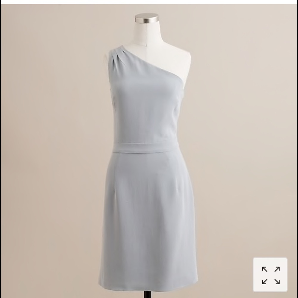 JCrew blue silk Nanine one shoulder dress - Picture 7 of 8